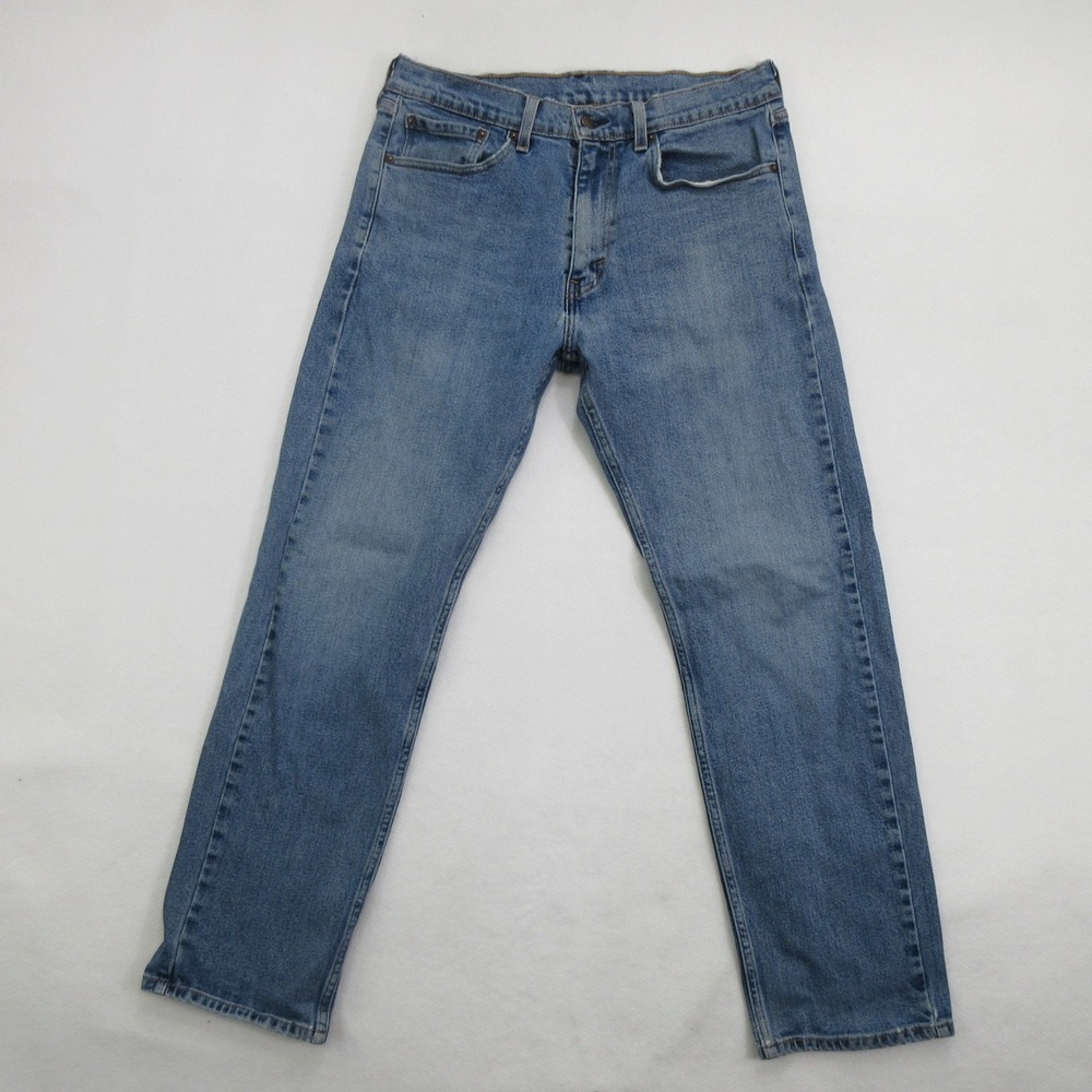 Levi's Men's Jeans 32x30 505 Regular Fit Straight Leg Medium Wash Blue Denim